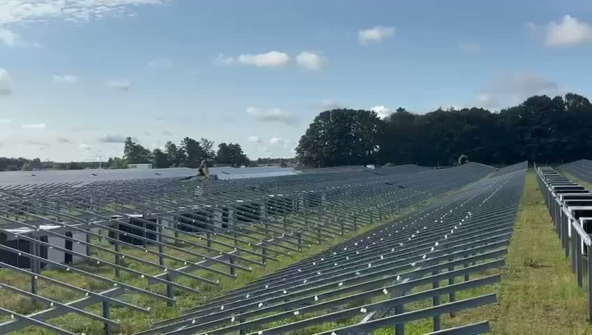 Completed COH mounting rows across a solar park